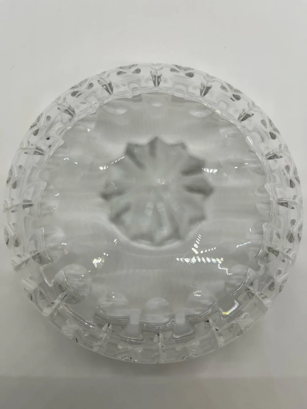 Neiman Marcus Lead Crystal Covered Round Butter Dish Made in Poland